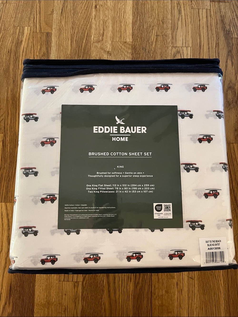 NWT Eddie Bauer King Sheet Set 100% Brushed Cotton